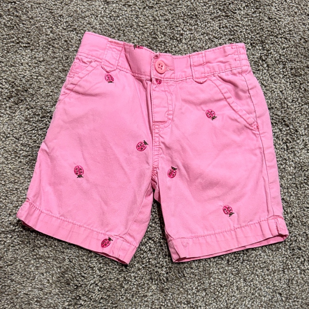 OSHKOSH B’Gosh Pink Ladybug Embroidered Shorts Size 4T Vintage